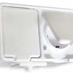 GWN-240PC dvivietis kištukinis lizdas su įžeminimu, virštinkinis, IP44, 16A/250V (pak. 30 vnt.)