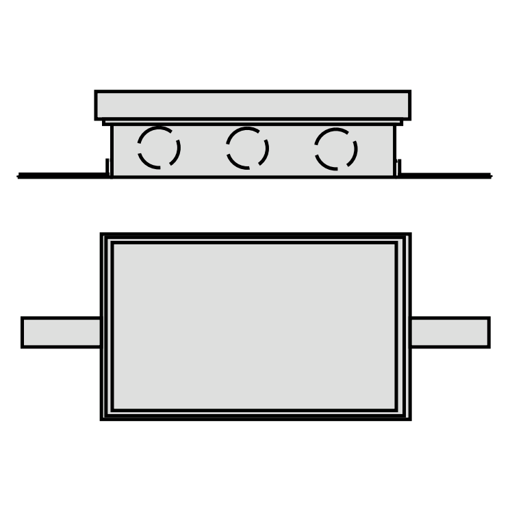 PD-1 pogrindinė dėžutė 170x400x80mm IP20 (38162)