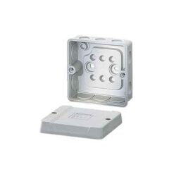 DE9320 hermetinė instaliacinė dėžutė 88x88x47mm IP55 pilka