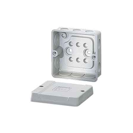 DE9320 hermetinė instaliacinė dėžutė 88x88x47mm IP55 pilka