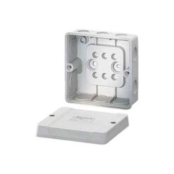 DE9340 hermetinė instaliacinė dėžutė 98x98x52mm IP55 pilka