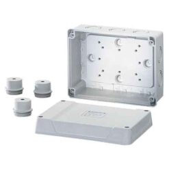 K9100 hermetinė instaliacinė dėžutė 167x125x82mm IP55/65 su gnybtais, pilka