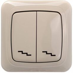 ALFA IP6+6-10-001-01A/Sm  2 klavišų perjungiklis be rėmelio, smėlio spalvos
