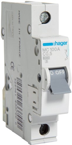MC100A Automatinis jungiklis 1polis 0.5A C 6kA 230V