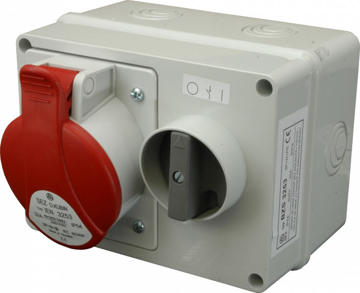 10004283.00 - BZS 1653 Virštinkinis kištukinis lizdas su mechanine blokiruote 16A 5P 400V IP44