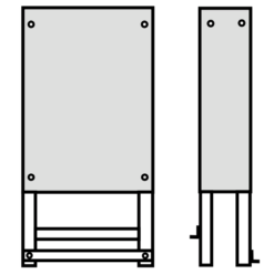 ĮASE-P-1 pamatas ĮAS-1-1, ĮAS-3-1M skydams 1700x280x170mm (įkasamas)