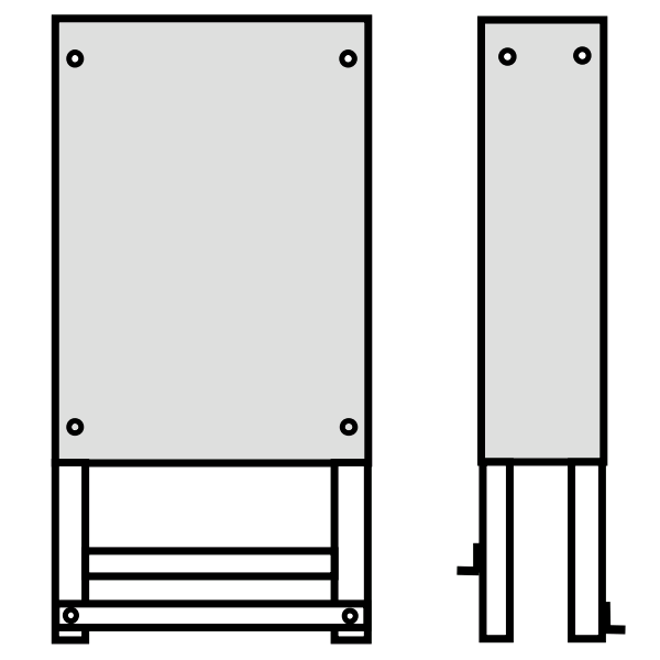 ĮASE-P-1 pamatas ĮAS-1-1, ĮAS-3-1M skydams 1700x280x170mm (įkasamas)