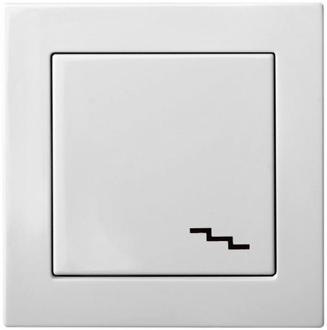 4770025869437 - IP6.10-005-01.E/B EPSILON 1 klavišo hermetinis perjungiklis, IP44, be rėmelio, baltos spalvos