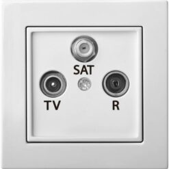 4770025869710 - IAL-3-01.E/B EPSILON  TV/R/SAT pajungimo lizdas, galinis, be rėmelio, baltos spalvos