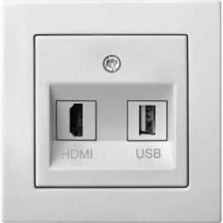 4770025856055 - HDMI+USB-002-01.E/B EPSILON  HDMI+USB lizdas be rėmelio, baltas
