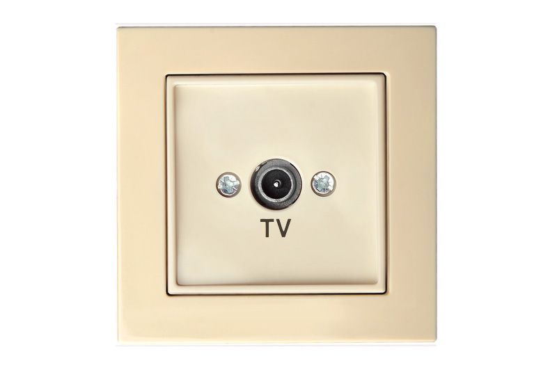 EPSILON IAL-1-01E/S Įleistinis TV antenos lizdas, galinis, be rėmelio, smėlio spalvos