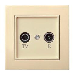 EPSILON IAL-2-01 E/S įleistinis TV+R antenos lizdas, galinis, be rėmelio, smėlio spalvos