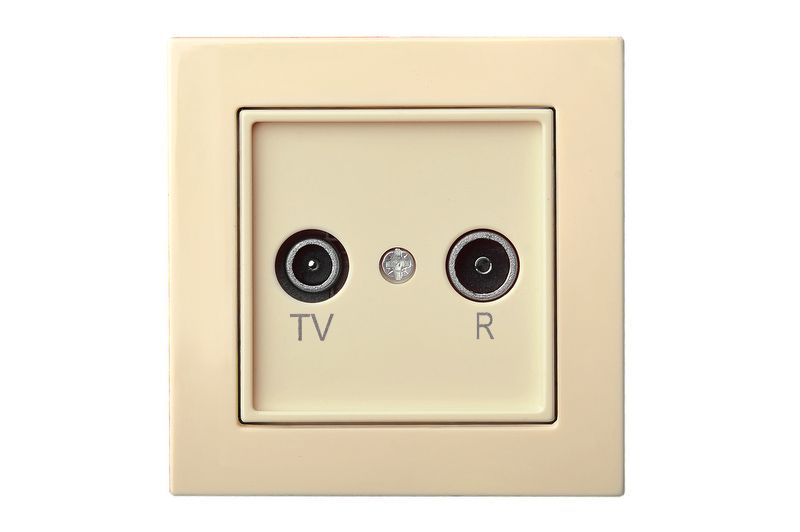 EPSILON IAL-2-01 E/S įleistinis TV+R antenos lizdas, galinis, be rėmelio, smėlio spalvos