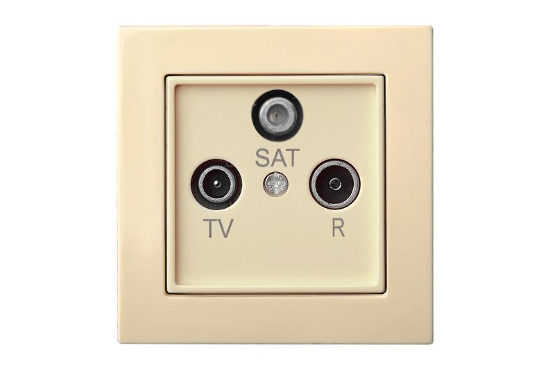 EPSILON IAL-3-01 E/S įleistinis TV+R+SAT antenos lizdas, galinis, be rėmelio, smėlio spalvos