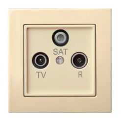 EPSILON IAL-3-10-01 E/S Įleistinis TV+R+SAT antenos lizdas, tarpinis, be rėmelio, smėlio spalvos
