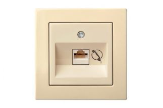 EPSILON ITL-001-01 E/S Įleistinis telefono lizdas RJ11, be rėmelio, smėlio spalvos