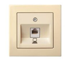 IKL-001-01 E/S Kompiuterio lizdas 1xRJ45, kat.6e, be rėmelio, smėlio sp.