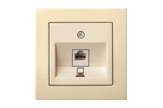 IKL-001-01 E/S Kompiuterio lizdas 1xRJ45, kat.6e, be rėmelio, smėlio sp.