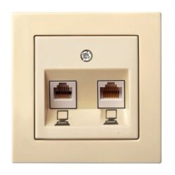 IKL-002-01 E/S Komp.lizdas 2xRJ45, kat.6e, be rėmelio, smėlio sp.