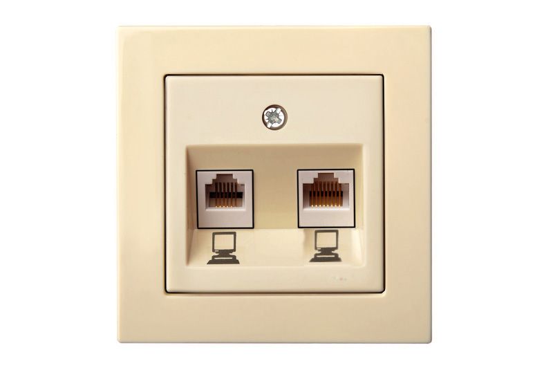 IKL-002-01 E/S Komp.lizdas 2xRJ45, kat.6e, be rėmelio, smėlio sp.