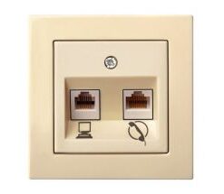EPSILON ITKL-001-01 E/S Kompiuterio ir telefono lizdas RJ11+RJ45, be rėm., smėlio sp.