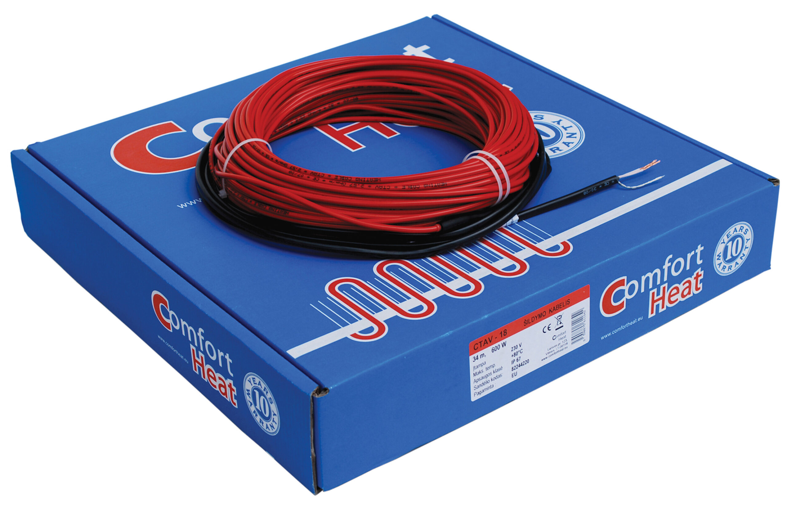 CTAV-10 elektrinis šildymo kabelis 90m 950W 230V 10W/m dviejų laidininkų