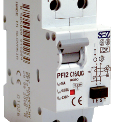 PFI2-C25/0.03 kombinuotas automatinis jungiklis 25A/30mA 2polis C 6kA 230V