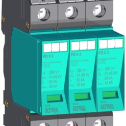 82.003 PO II 3 280V/40kA viršįtampių ribotuvas  3P II+III (C+D) klasė 40kA 1,45kV