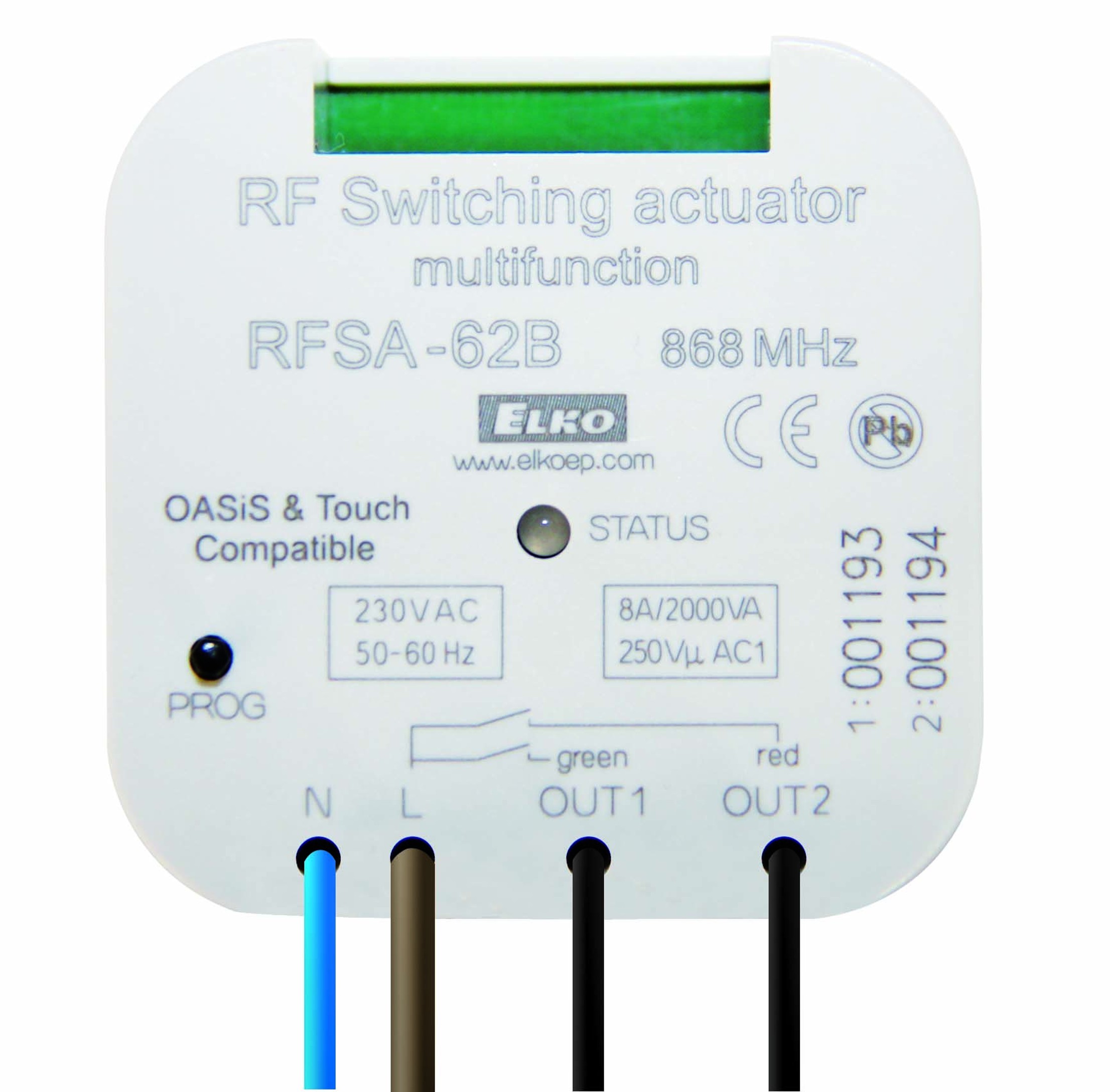 RFSA-62B Radiobanginio valdymo jungiklis, 6 funkcijos, 2 kanalai (2x8 A)