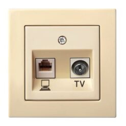 ITVKL-1-01 E/S  TV ir komp. lizdas RJ45 kat.6e, be rėmelio, smėlio sp.