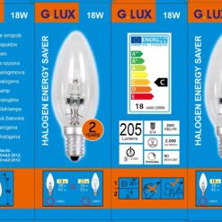 C35 E14 18W ECO halogeninė lemputė skaidri