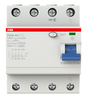 2CSF204101R1400 - F204 A-40/0.03 srovės nuotekio automatinis jungiklis 40A 4polis A 30mA 400V