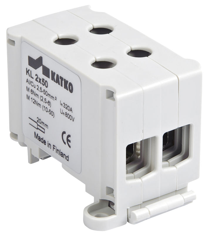 KL2x50 gnybtas 2,5-50mm2 Al/Cu 320A 800V pilkas KATKO