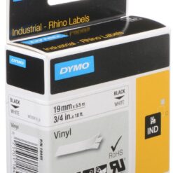 18445 Dymo Rhino juostelė 19mm/5,5m juoda ant baltos
