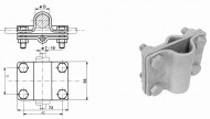 MJV071 Jungtis Rd16mm elektrodo sujungimui su juosta iki 30mm pločio ir Rd8-10mm viela, St/Zn