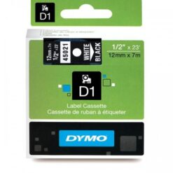 45021 Dymo D1 juostelė 12mm x 7m balta ant juodos (S0720610)