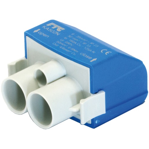 KA502N Paskirstymo gnybtas (stulpinis) 2x6-50mm², 1x1,5-10mm² mėlynas