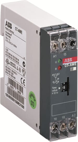 1SVR550151R3100 - CT-AWE Laiko relė, impulse OFF relė 220-240Vac 1C/O 0.05s-1s