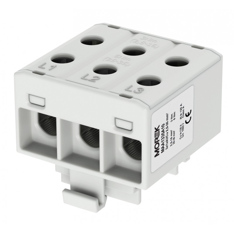 OTL50-3 Gnybtas 3x1x1.5-50mm2 Al/Cu 1000V pilkas MOREK