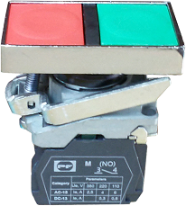 Mygtukinis jungiklis FP Prec LG Start-Stop raudona-žalia 1NO+1NС IP40