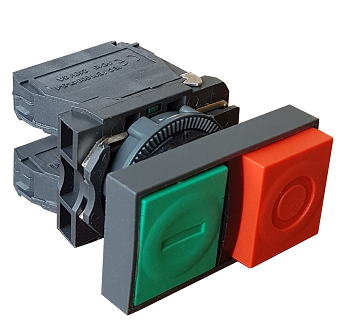 Mygtukinis jungiklis LED FP Precl LG Start-Stop raudona-žalia 1NO+1NС IP40 230V