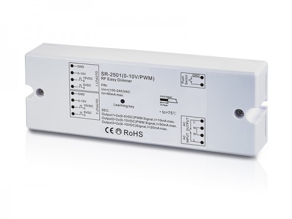 LED apšvietimo sistemos valdymo signalo keitiklis iš Easy-RF į 0-10V/PWM, Sunricher 2025394900055