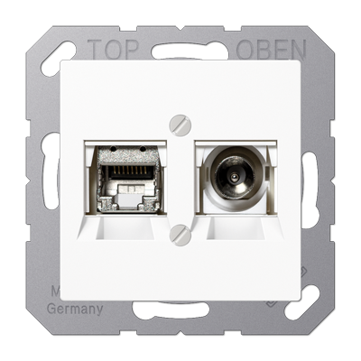 MMDA4521WW Smart TV lizdas UMA-CAT6A + IEC modulis antenos kabelio pajungimui