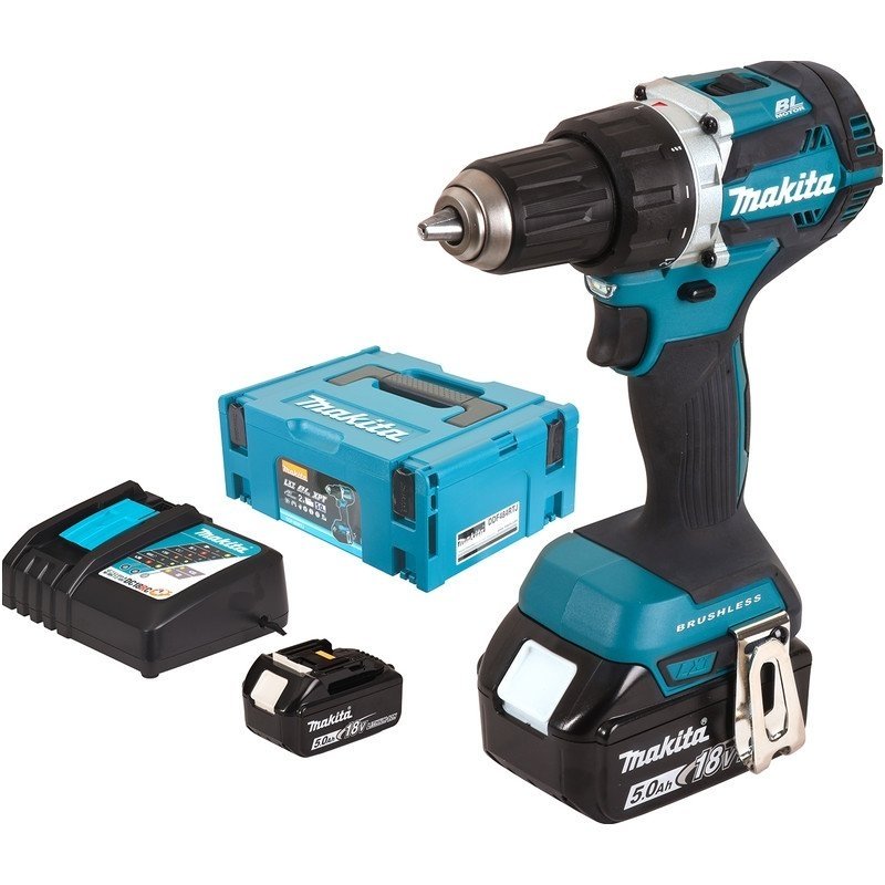 DDF484RTJ akumuliatorinis gręžtuvas 18V, 54/36Nm, 2x5.0 Ah Li-ion