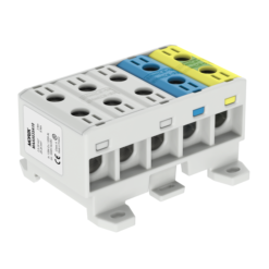 OTL35-5x Gnybtas 5x2.5-35mm2 Al/Cu 1000V pilkas/mėlynas/geltonai-žalias  MOREK