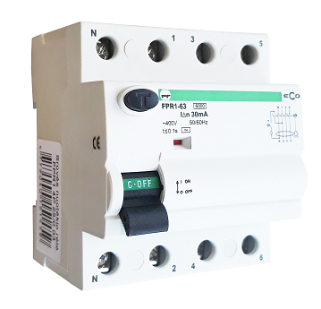 FPR1 - 63 4P 63A 0.03 A ECO srovės nuotekio relė