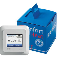 Termostatas ComfortTouch +5 °C +40 °C su 2 colių ekranu, grindų ir aplinkos jutikliais