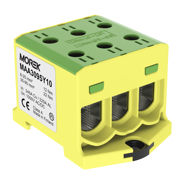 OTL95-3 gnybtas 3x6-95mm2 Al/Cu 1000V geltonai žalias