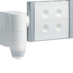 EE600 LED 60W 3400Lm 220/360° IP55 baltas prožektorius su judesio davikliu HAGER