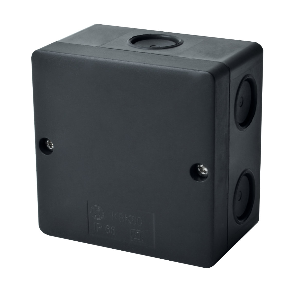 KSK 80_FA dėžutė 81x81x50mm IP66, 8xD20, juoda, FA